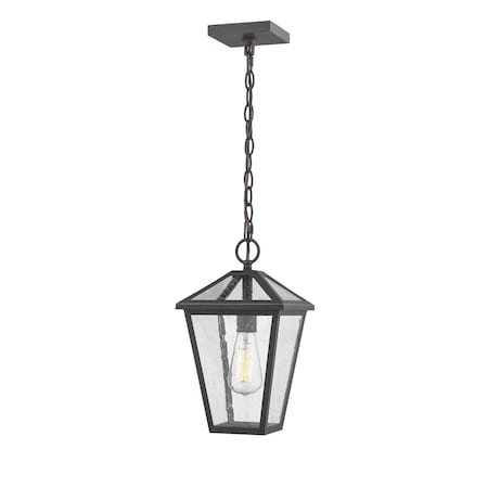 Talbot 1 Light Outdoor Chain Mount Ceiling Fixture, Oil Rubbed Bronze And Seedy